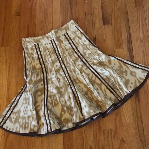 unbranded Dresses & Skirts - 🔥 3/$12🔥 HEAVY QUALITY COTTON TAN & BROWN FLARED SKATER MIDI SKIRT Women’s 6?